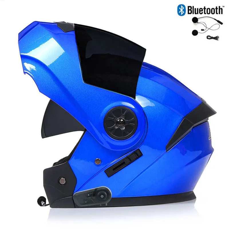 Unisex Modular Motorcycle Helmet with Double Lens & Bluetooth