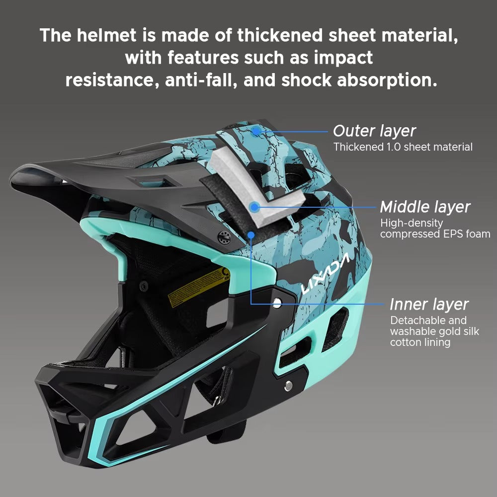 Full Face Mountain Bike Helmet with Visor